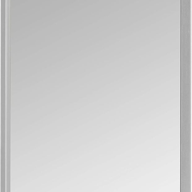 Amazon Basics Rectangular Wall Mount Mirror for Bedroom, Living Room, Entryway, 24" x 36", Peaked Trim, Nickel, Hangs Horizontally or Vertically
