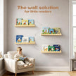 Nursery Floating Shelves for Kids Room, 4 Pack 15.7 Inch Natural Wood Wall Shelves with Scalloped Edge, Kids Bookshelves for Toddler Bedroom, Playroom, Baby Nursery Decor