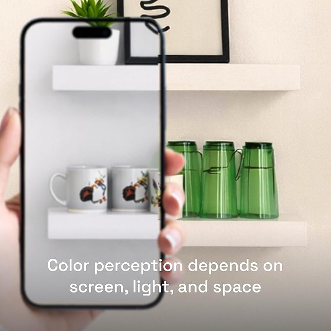 BAOBAB WORKSHOP Wood Floating Shelves for Wall 20 Inch, Solid Real Wooden Bathroom Shelf White Thick, Heavy Duty Wall Shelf Mounted 20 Kitchen Bedroom Rustic, White Finish, 20W × 6.7D, Set of 2