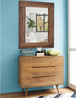 Rustic Mirror Wooden Rectangular Antique Wall Mirror Frame Decor Farmhouse Bedroom Dresser Bedroom Entryway Mirror Large Brown 26