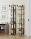 Bookshelf Bookcase Narrow Bookcase Shelf Organizer with Steel Frame for Study Living Room Bedroom Kitchen Home Office Industrial Bookshelf 6-Tier Greige BC56005B