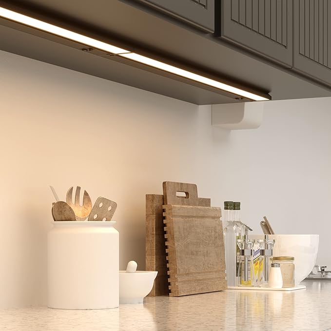 LAGOM Halo Under Cabinet Light, 30‑Inch Hardwired Dimmable LED, 2700K/4000K/5000K, Power Cord Sold Separately, White, UC0130WH27
