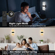 Plug in Wall Sconce with Stepless Adjustable 3000K-6500K Colors and 10%-100% Brightness, 12W Acrylic LED Wall Light with Remote, Hardwire or Plug-in (1 Pack, Black)