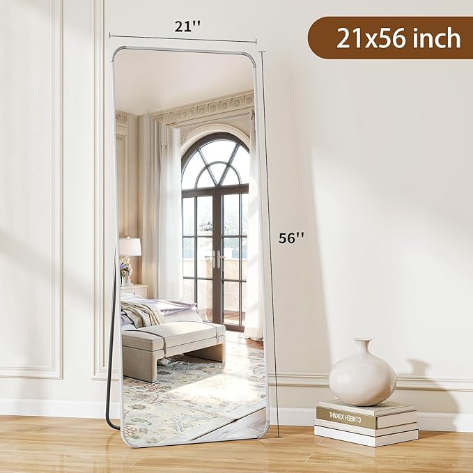 BEAUTYPEAK Silver Full Length Mirror, 56
