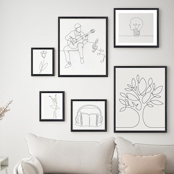 puthiac 12x16 Solid Oak Wood Picture Frame, Fits 8x12 with Mat or 12x16 Without Mat, Wall Display Only, Vertical or Horizontal, Plexi Front, 1 Pack, Black