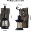 Vintage Industrial Wall Sconce, Rustic Light Fixtures Wood Metal Farmhouse Indoor Black Wall Sconce Fixture for Dining Room, Hallway, Hotel, bar, Porch Corridor Decorate