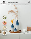 Blue and White Vase Set Navy Blue Decor Coastal Decor Vases for Kitchen Island Living Room Office Table Fireplace Mantle Decorations & Bathroom Shelf Decor Centerpiece Table Decorations Ceramic