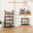 5 Tiers Shoe Rack 12-15 Pairs Boots Organizer Storage Sturdy Narrow Shoe Shelf for Entryway, Closets with Hooks, Black