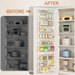 MIAOLI Over the Door Pantry Organizer, 10-Tier Adjustable Spice Rack Cabinet Door Shelves, Hanging Seasoning Organizer for Kitchen Bathroom, Laundry Room Organization, White