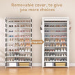 ROJASOP Shoe Rack with Covers 10 Tier Large Shoe Organizer Tall Shoe Closet Storage for 50-55 Pairs Shoe and Boot, Free Standing Shoe Rack Organizer for Closet, Entryway, Bedroom, White
