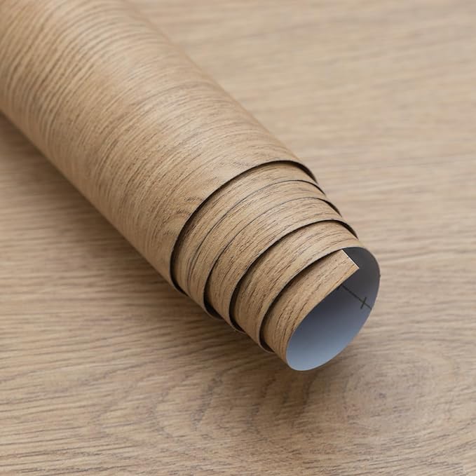 Extra Wide Wallpaper Peel and Stick Light Wood Contact Paper 31.5"x354" Brown Wood Grain Wallpaper for Kitchen Living Room Removable Waterproof Self Stick Wall Paper Natural Wood Look Vinyl