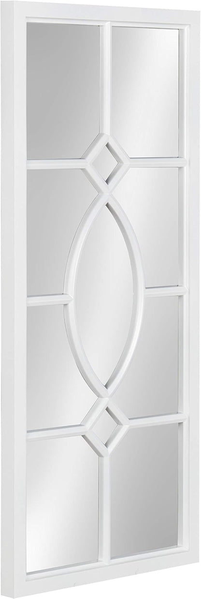 Kate and Laurel Cassat Casual Modern Window Wall Accent Mirror, White