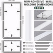 Melkus Wall Molding 3 Set Premade Wainscoting Panels for Interior Wall Décor Installed with Construction Glue Wainscoting Accent Panel (Top 63x39 in+Bottom 28x39 in) Style 2