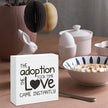 Adoption Gifts for Adoptive Parents, Thank You Gifts for Adoptive Parents, Adoption Day Gift Wooden Sign for Home Office Desk Decoration 5 x 5 Inches