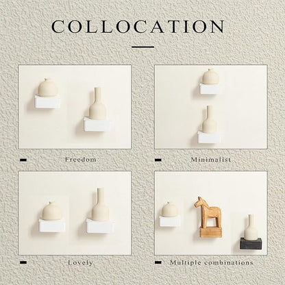 Freezing point Small Floating Shelf,Mini Wall Shelves for Kitchen Bedroom Living Room Bathroom Wall Decor Plant Display Collectibles Corner Decorative Storage Tiny White