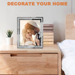 IZIDDO 8x10 Picture Frames Set of 4, Glitter Photo Frame for Tabletop, Sliver Gifts Glass Picture Frame, Horizontally or Vertically