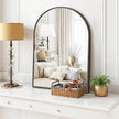 Arched Wall Mirror 30x20 Inch Black Bathroom Vanity Mirror with Metal Frame, Modern Arch Mirror for Bedroom, Living Room, Entryway, Wall Mounted Decorative Mirror