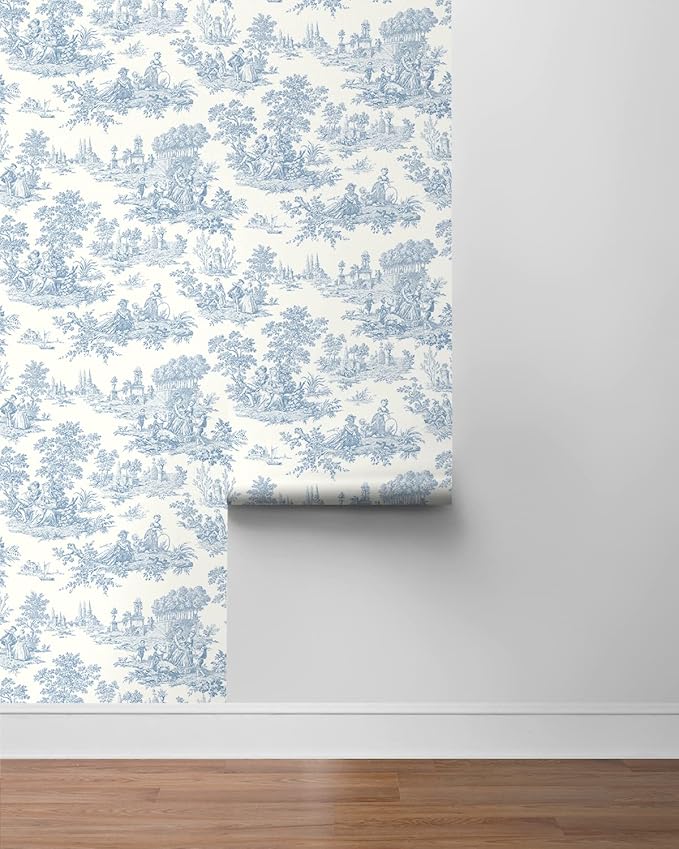 NextWall Chateau Toile Peel and Stick Wallpaper (Blue Bell)