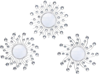 Mirror Wall Decor Metal Sun Mirror Home Decoration Wall Art Decorative Suitable for Living Room Bedroom Bathroom Entryway