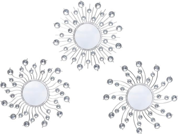Mirror Wall Decor Metal Sun Mirror Home Decoration Wall Art Decorative Suitable for Living Room Bedroom Bathroom Entryway