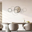 4 PCS Round Wall Mirror,Black Metal Framed Circle Mirror Set Modern Decorative Mirrors for Living Room Bedroom Entryway Bathroom 16x32 Inch Home Decor