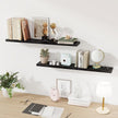 Fun Memories Floating Shelves for Wall, 40 Inch Floating Shelves for Home Decor, Wall Mounted Rustic Wood Shelves, Bathroom, Hanging Deep Shelf for Bedroom, Living Room, Kitchen (Black, Set of 2)