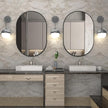 Oval Bathroom Mirror Capsule Wall Vanity Mirror, 24