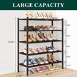 Smiry Bamboo Shoe Rack, 5 Tier Shoe Organizer for Entryway & Closet, Stackable Free Standing Storage Shelf for Shoes, Bags & Plants, Brown