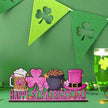 St Patricks Day Decor for Table Happy St Patrick's Day Coffees Bar Decoration Wooden Centerpieces Rustic Farmhouse Sign for Tabletop Home Shelf St Patricks Day Party Decoration Green