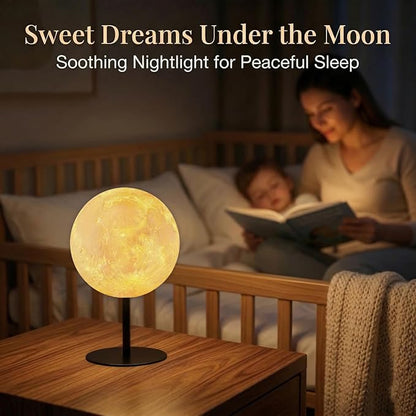 Moon Lamp Small Table Lamp for Bedroom, Dimmable Bedside Table Lamp with 30 Modes, Night Light Bedside Lamps for Night Stands, Desk Lamp for Living Room, Office, Dorm, Birthday Gifts for Kids Teens