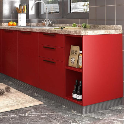 AbaBoorty 394''x15.8'' Peel and Stick Dark Red Adhesive Wall Paper - Decorative Solid Color Wallpaper for Kitchen - Thick Contact Paper Self Adhesive Textured Vinyl Roll