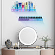 TLBTEK 2 Pcs 15 inch Iridescent Rainbow Floating Shelves,Colorful Acrylic Irridescent Floating Shelves Wall Mounted Storage for Bathroom, Bedroom, Living Room, Kitchen (Without Edge)