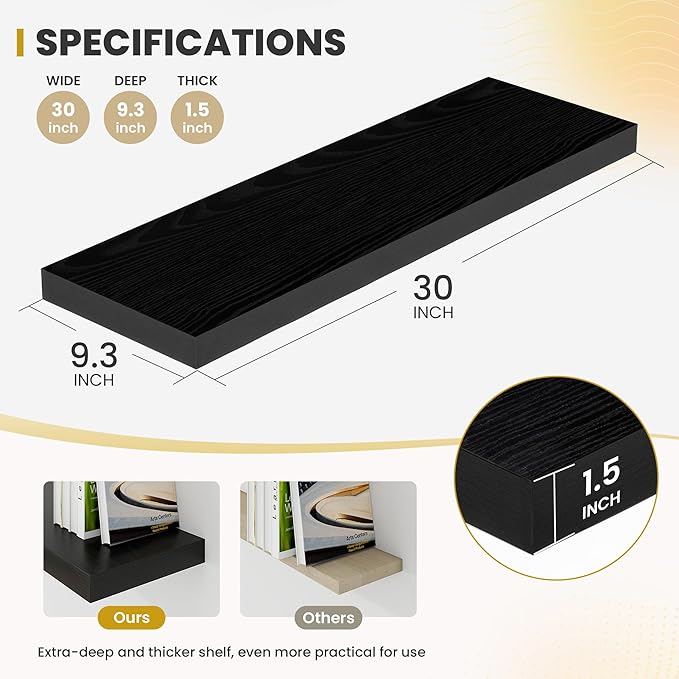 30 Inch Floating Shelves, 9.3