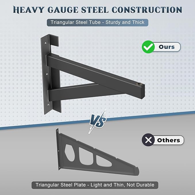 2 Pack Heavy Duty Garage Wall Shelving Set (1x4ft), Wall Mounted Garage Shelves 700lbs Capacity, 12