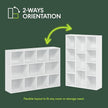 Furinno LUDER Book Shelf, 11-Cube Bookshelf, Reversible Bookcase, 9.4 x 29.1 x 41.7, for Living Room, Bedroom, Home Office, White