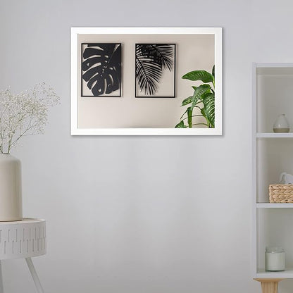 BOMINICA Rectangular Wall Mirror 24” x 36” Bathroom Mirror Framed Wall Mirror for Living Room, Vanity, White
