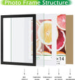 FrameWorks 7-pc Set Collage Wall Wooden Picture Frames Tempered Glass/Black / 1-11