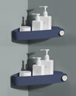 Sotfamily Plastic Shower Caddy Corner (for 90° Only), 2 Pack Adhesive Corner Shower Shelves for Bathroom Organizers and Storage, Navy