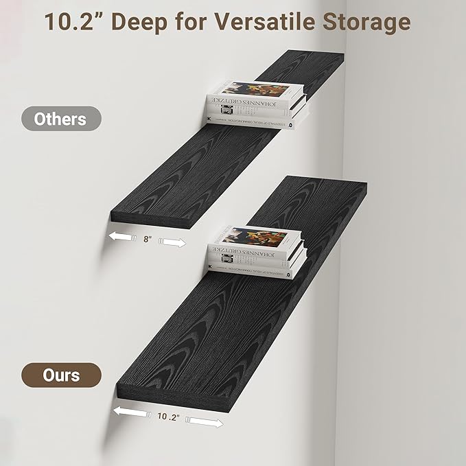 Vivelove 48 Inches Floating Shelves Wall Mounted, 10