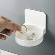 Adhesive Plastic Round Floating Shelf Stick on Wall Mounted Cup Holder Shower Organizer Caddy Bottle Racks (2pcs)