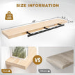 Fun Memories Floating Shelves, 9.3 Inch Deep Solid Pine Wood Wall Shelves for Storage, Wall Mounted Display Shelf with Invisible Heavy-Duty Metal Bracket, 48 Inch Width, Unfinished - DIY Stain