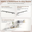 55 Inch Floating Shelves for Wall Set of 2, 8