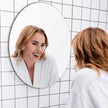 JUNEBRUSHS Oval Mirror, Acrylic Oval Bathroom Mirrors Unbreakable Frameless Wall-Mounted Mirrors for Wall Bedroom Home Decor