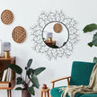 POZINO Round Wall Mirror, 30 Inch Circle Mirrors for Wall Decor, Black Metal Framed Accent Mirrors for Living Room Bedroom Entryway