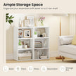 Giantex 3 Tier Bookshelf, White Bookcase 3 Shelf, Open Cube Storage Orginazer Cabinet, Multi-Functional Home Office Bedroom Furniture Display Book Shelf