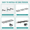 2 Pack Garage Wall Shelving, 46'' x 12.6'' Garage Shelf Wall Mounted, Heavy Duty Storage Shelves 360 LBS Capacity, Floating Storage Rack with 8 Hooks, Metal Shelf Organizer for Basement, Workshop