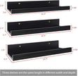 Lavezee 24 Inch Black Wall Mounted Floating Shelves Set of 3, Picture Shelving Ledge for Kitchen, Living Room, Bedroom, Office