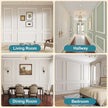 Precut Wall Molding Kit - Set of 12 Frames Paintable Wainscoting Panels Ready-to-Assemble Accent Wall Kit, Modern Molding Trim Decor for Living Room Bedroom Hallway Kitchen Island