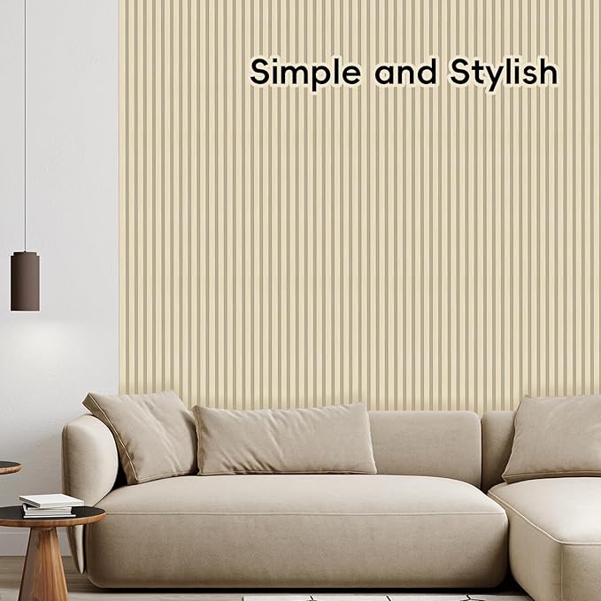 RITOLLO 10-Pack WPC Slat Wall Panels, 96 x 6 Inches 3D Fluted Wall Panels for Interior Wall Decor, Modern Accent Wood Wall Paneling for Living Room, TV Background, Office, Bedroom(Oak)