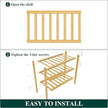 Smiry Bamboo Shoe Rack for Closet, 3 Tier Small Wooden Stackable Shoe Organizer, Free Standing Shoes Storage Shelf for Entryway, Front Door Entrance, Natural